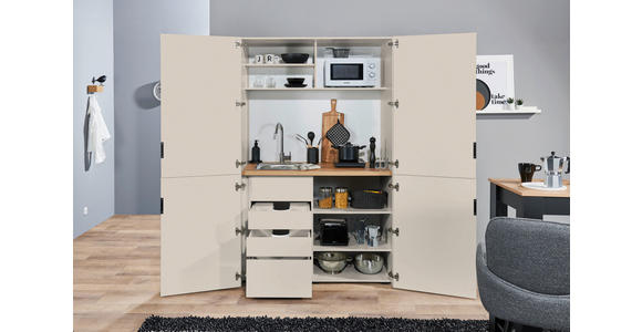SCHRANKKÜCHE 124/200/70 cm  in Kaschmir  - Kaschmir/Eichefarben, KONVENTIONELL, Holzwerkstoff/Metall (124/200/70cm) - Xora