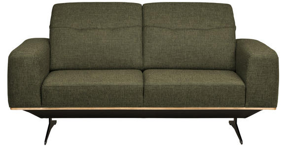 2-SITZER-SOFA in Struktur Olivgrün - Schwarz/Olivgrün, Design, Textil/Metall (174/76-97/102cm) - Novel