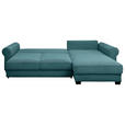ECKSOFA Azurblau Cord  - Azurblau/Schwarz, KONVENTIONELL, Kunststoff/Textil (318/197cm) - Hom`in