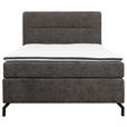 BOXSPRINGBETT 140/200 cm  in Dunkelbraun  - Dunkelbraun/Schwarz, Design, Textil/Metall (140/200cm) - Esposa