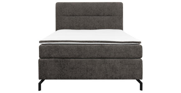 BOXSPRINGBETT 140/200 cm  in Dunkelbraun  - Dunkelbraun/Schwarz, Design, Textil/Metall (140/200cm) - Esposa