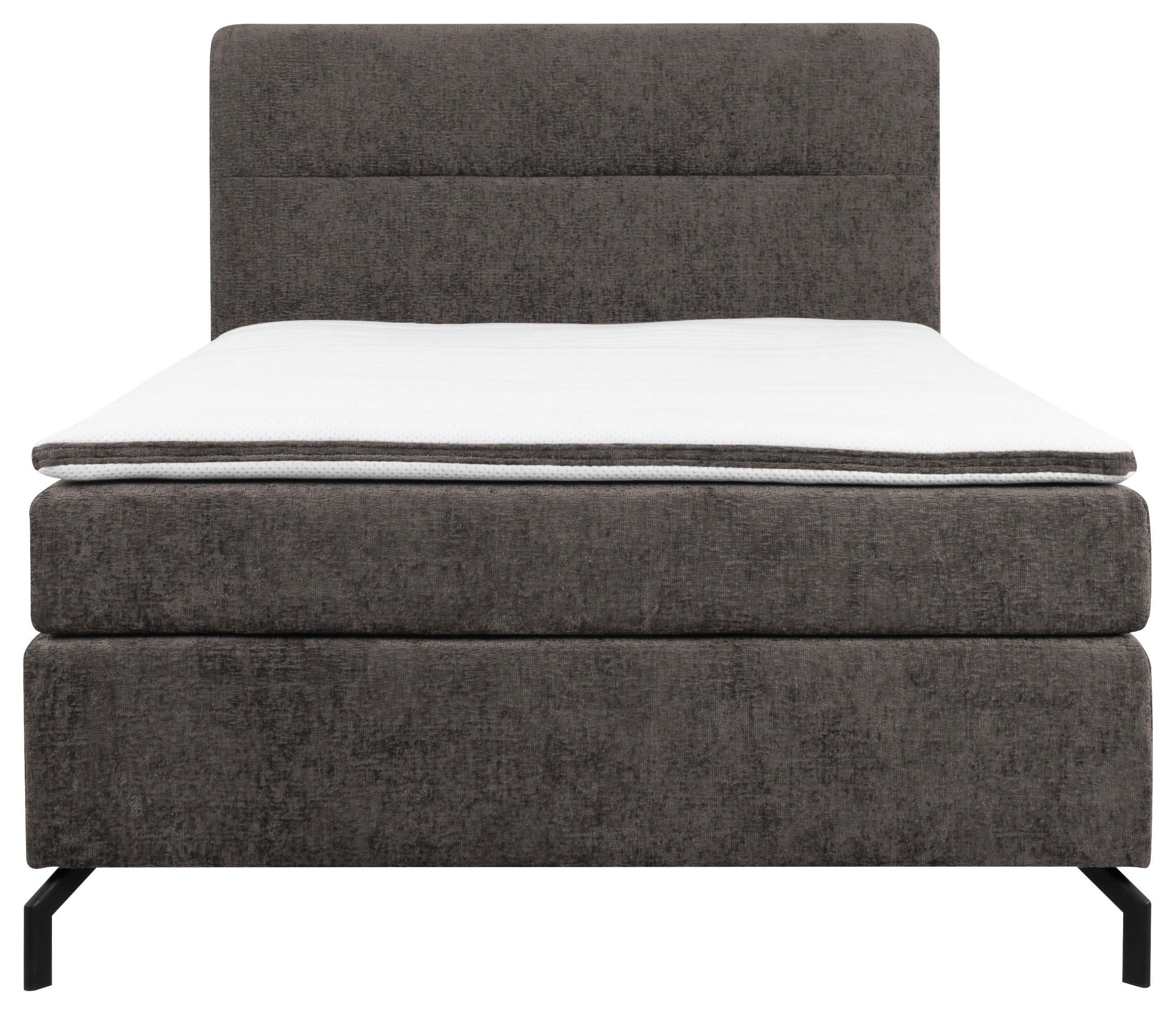 Thumbnail - Esposa Boxspringbett, Dunkelbraun, Textil, H2, Höhe ca. 17 cm, 140x200 cm, Stoffauswahl, Topper durchgehend, Matratze in...