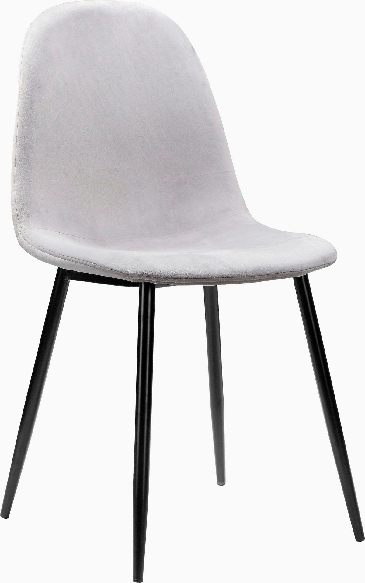 STUHL-SET Velours Grau  - Schwarz/Grau, Design, Textil/Metall (44/87/51cm) - MID.YOU