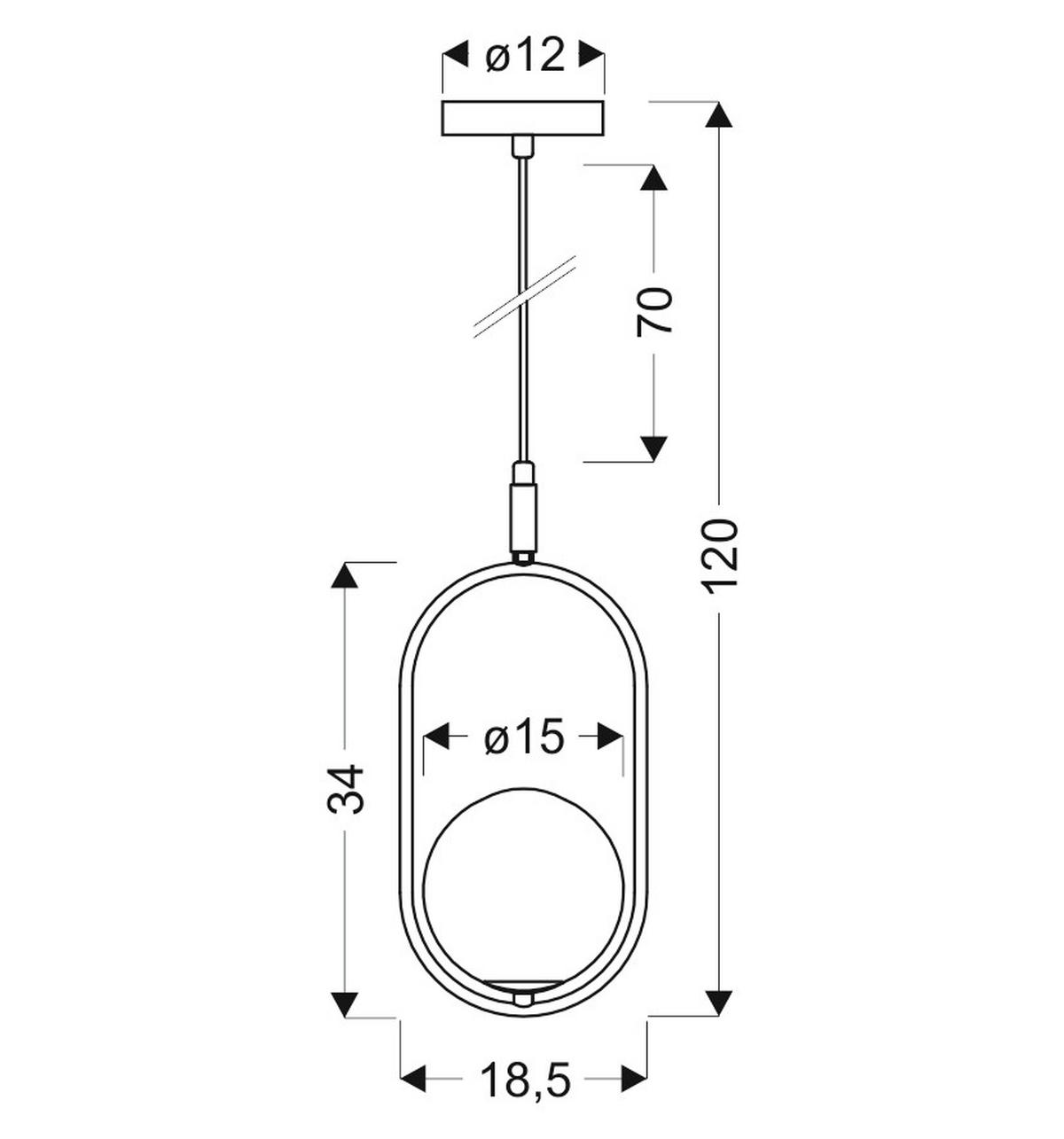 PENDELLAMPA Cordel 18.5/15/120 cm  - vit/svart, Design, metall (18.5/15/120cm)