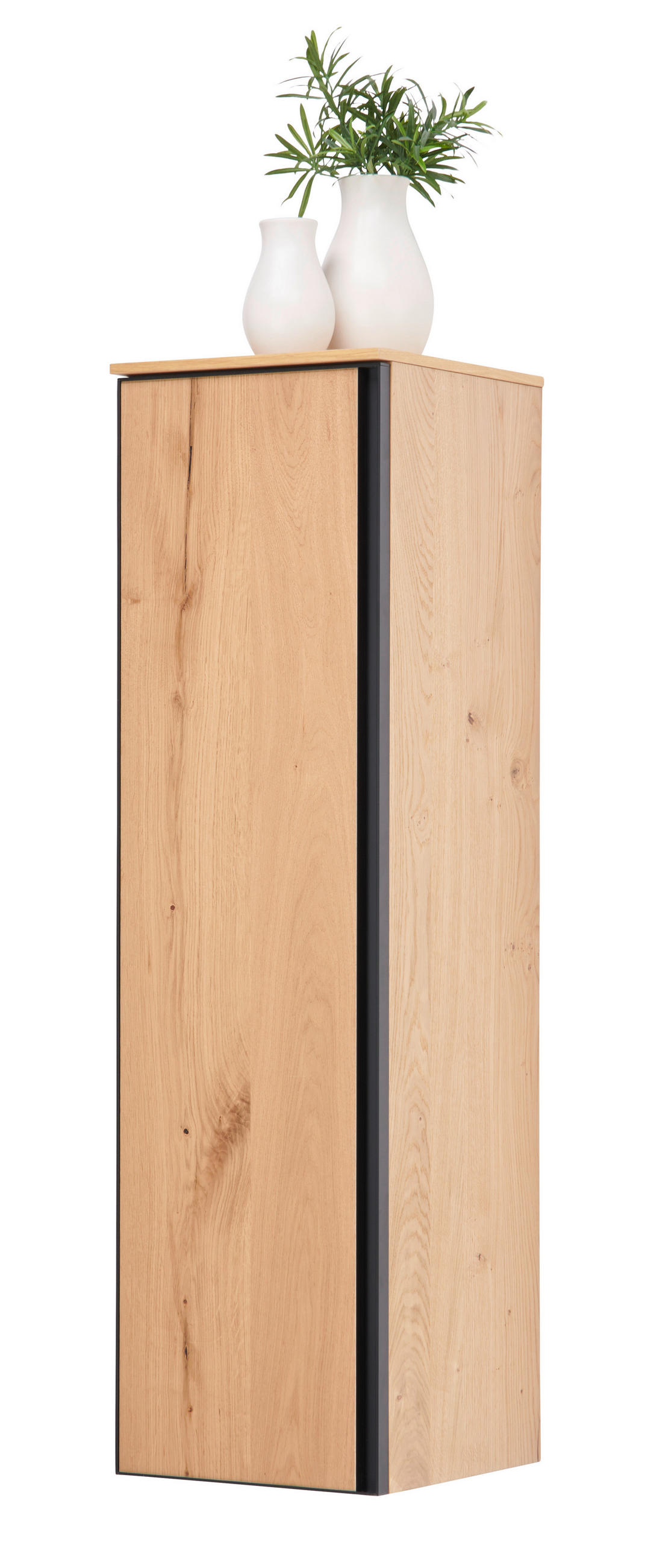 MIDISCHRANK 35/125/37 cm  - Eichefarben/Schwarz, MODERN, Glas/Holz (35/125/37cm) - Dieter Knoll