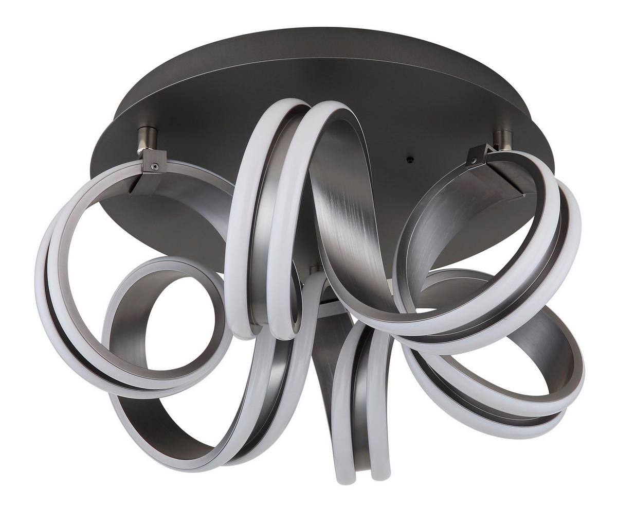LED-DECKENLEUCHTE 46/25 cm   - Dunkelgrau/Weiß, Design, Kunststoff/Metall (46/25cm) - Globo