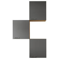 KÜCHENOBERSCHRANK 100/168,3/34,6 cm  in Grau, Eichefarben  - Eichefarben/Silberfarben, Basics, Holzwerkstoff/Metall (100/168,3/34,6cm) - Respekta
