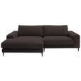 ECKSOFA  in Flachgewebe Braun  177/253 cm  - Schwarz/Braun, Design, Textil/Metall (177/253cm) - Dieter Knoll