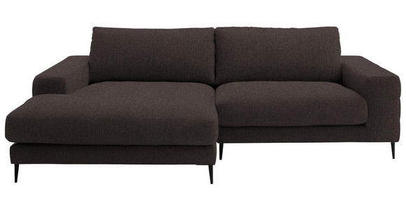 ECKSOFA  in Flachgewebe Braun  177/253 cm  - Schwarz/Braun, Design, Textil/Metall (177/253cm) - Dieter Knoll