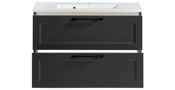 WASCHTISCHKOMBI 80 cm - Schwarz/Graphitfarben, KONVENTIONELL, Holzwerkstoff/Stein (80cm) - Xora