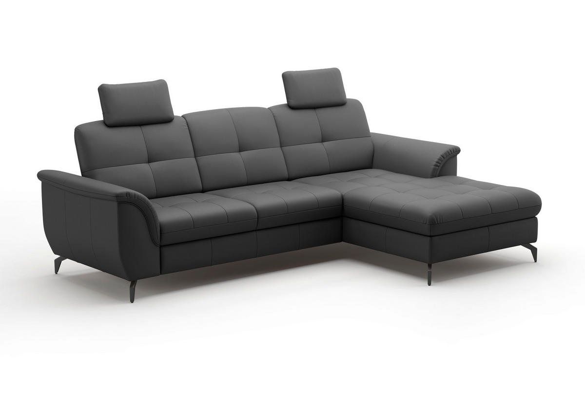 KOPFSTÜTZE - Schwarz, MODERN, Leder (50/25/12cm) - Sit & More