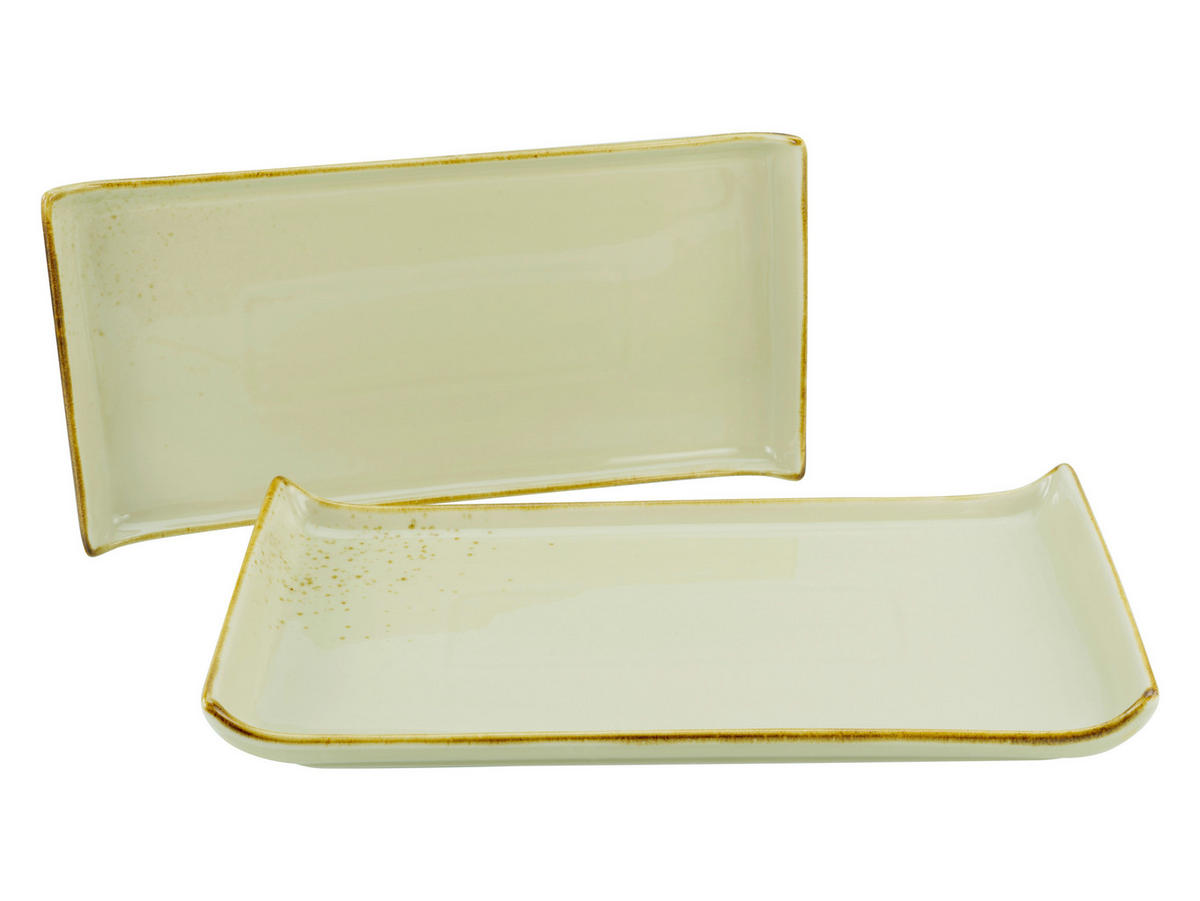 SERVIERPLATTE   16,5/33 cm   - Salbeigrün, Trend, Keramik (16,5/33cm) - Creatable