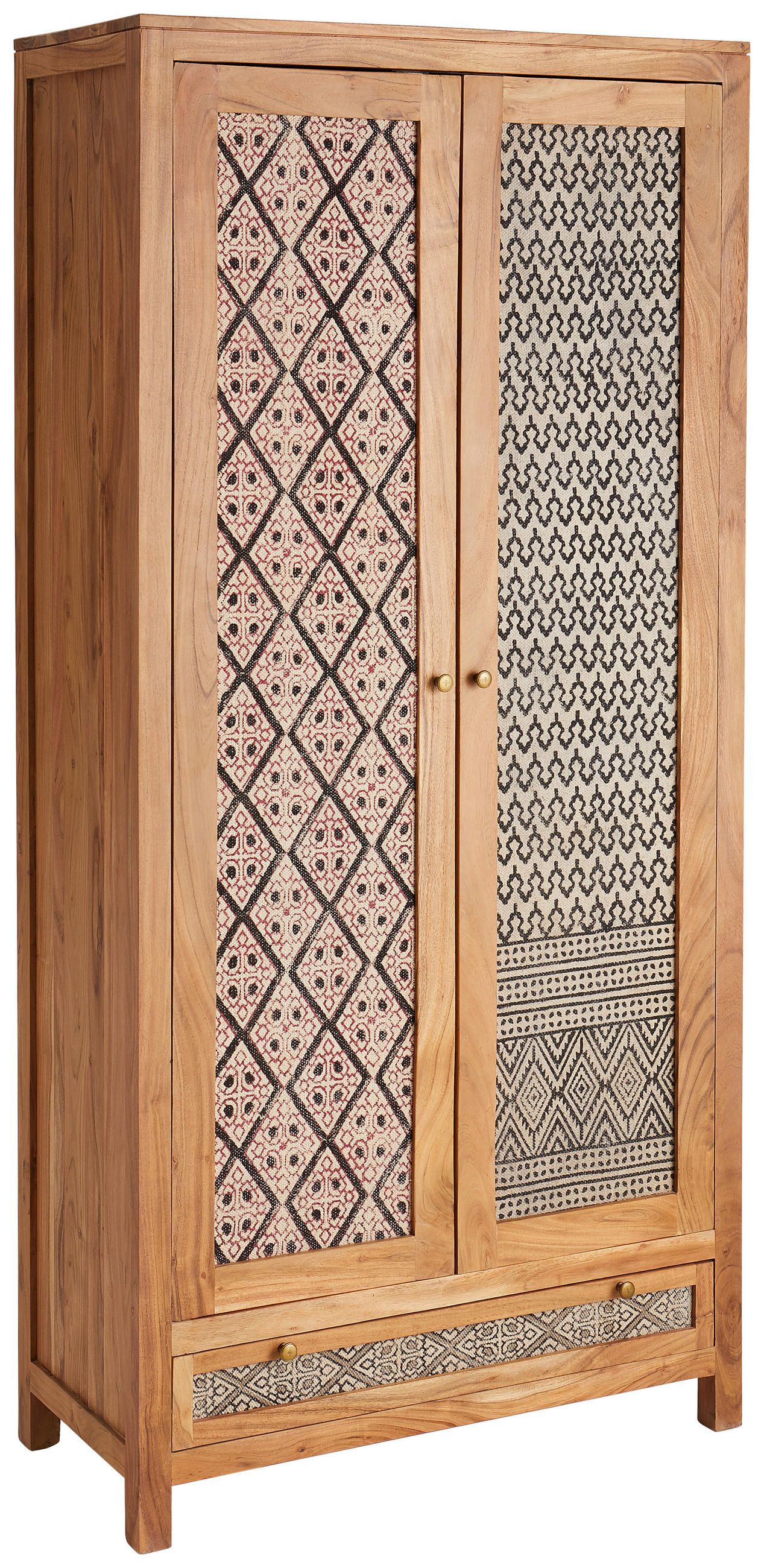 MEHRZWECKSCHRANK 90/190/42 cm - Messingfarben/Akaziefarben, Lifestyle, Holz/Textil (90/190/42cm) - Livetastic