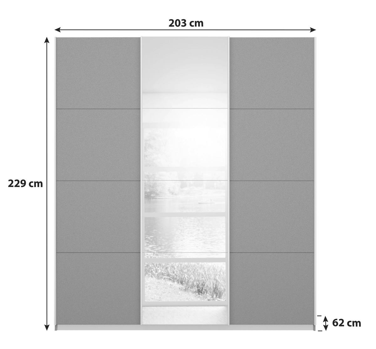 SKŘÍŇ S POSUVNÝMI DVEŘMI, šedá, 203/229/62 cm - šedá/barvy hliníku, Moderní, kov/kompozitní dřevo (203/229/62cm) - Xora