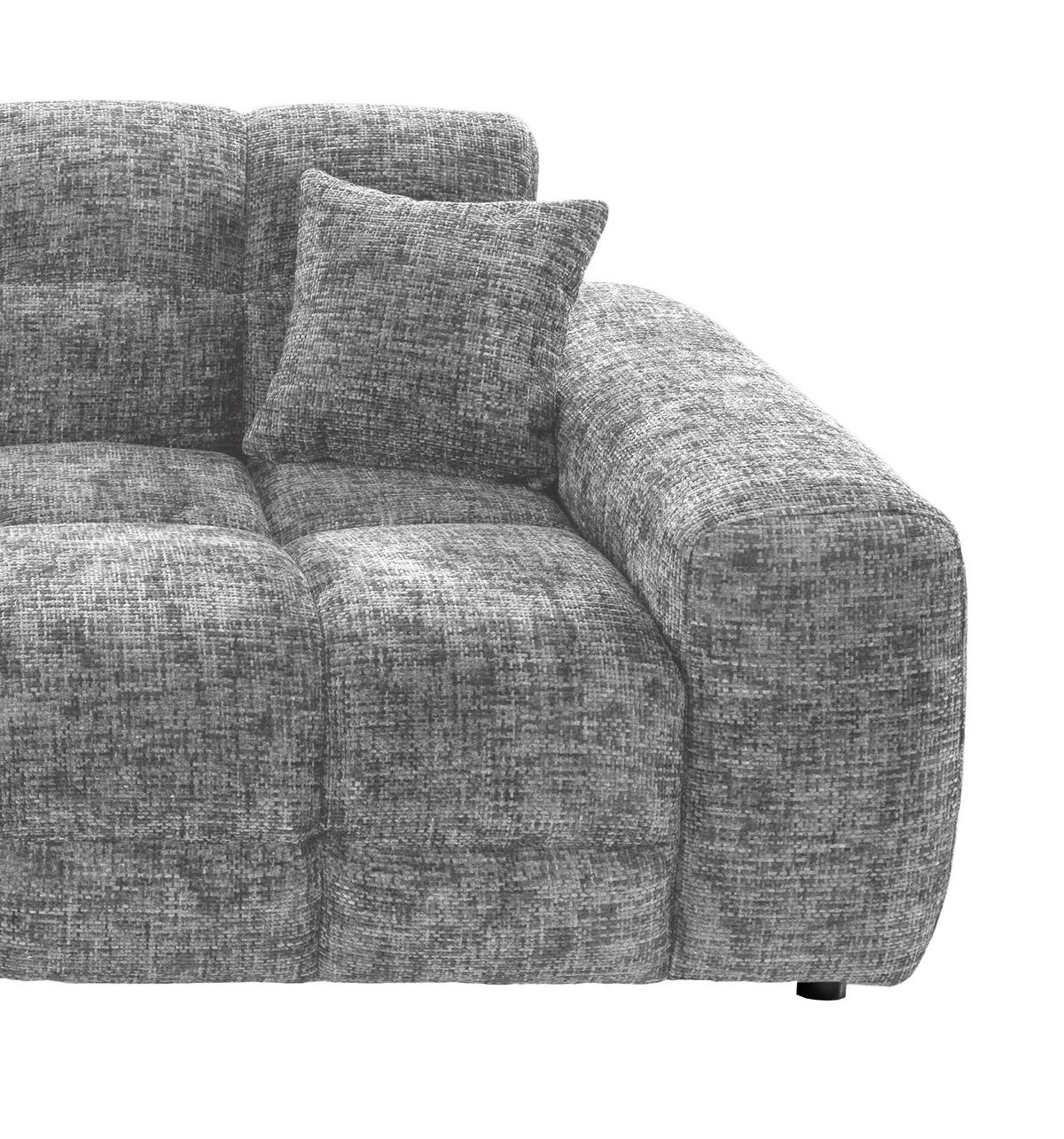 VIERSITZER-SOFA in Struktur Silberfarben  - Silberfarben/Schwarz, MODERN, Kunststoff/Textil (300/87/120cm) - Livetastic