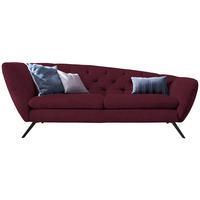 CHESTERFIELD-SOFA  in Mikrofaser Beere  - Beere/Schwarz, Design, Textil/Metall (223/84/90cm) - Pure Home Lifestyle
