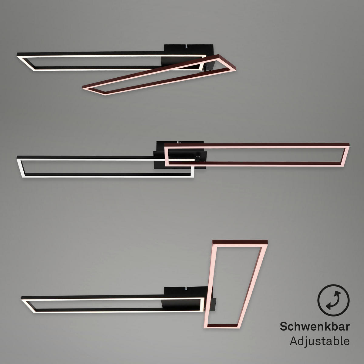 LED-DECKENLEUCHTE 110/25/8 cm   - Schwarz, Design, Kunststoff/Metall (110/25/8cm)