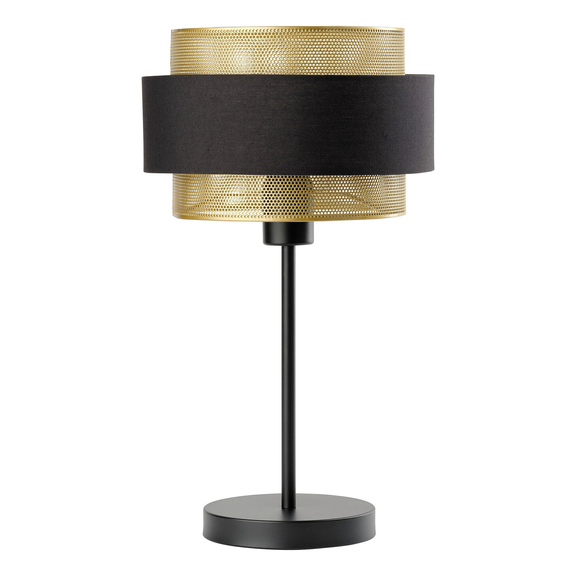 TISCHLEUCHTE 25/44 cm   - Goldfarben/Schwarz, KONVENTIONELL, Textil/Metall (25/44cm) - Osram