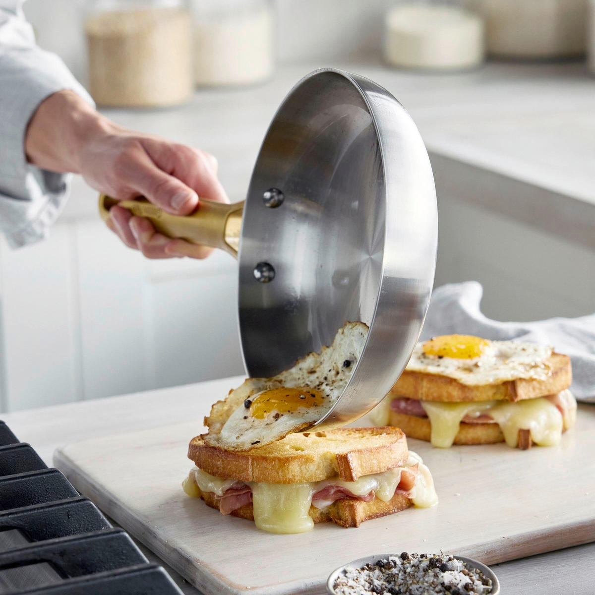 KOCHTOPFSET Padova Reserve 3-teilig  - Edelstahlfarben/Goldfarben, Basics, Glas/Metall - GreenPan