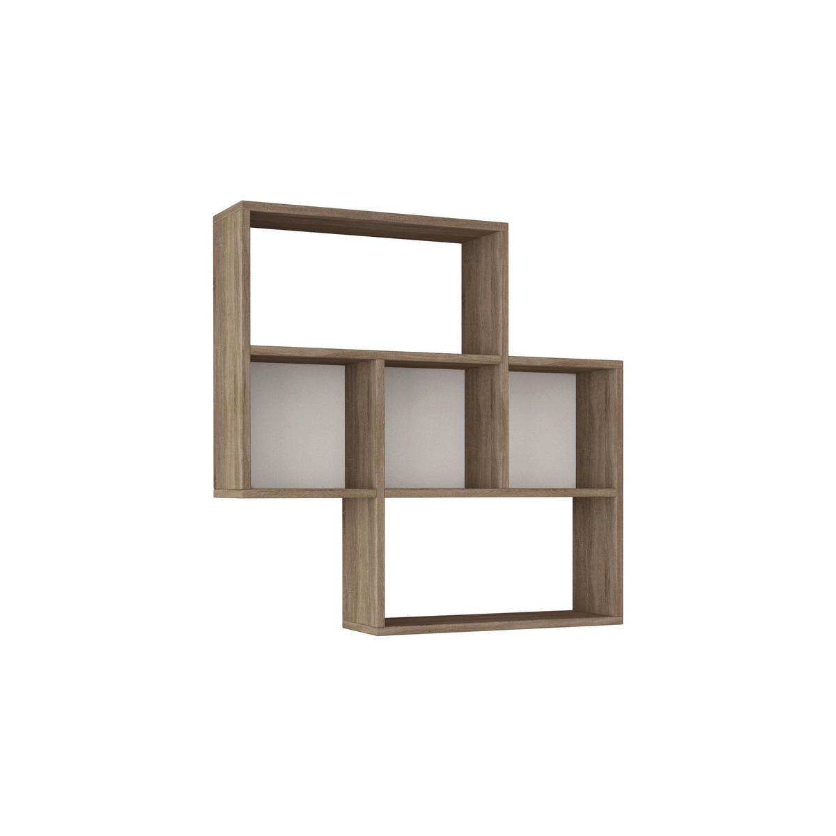 WANDREGAL 85/85/20 cm  - Eichefarben/Weiß, Design, Holzwerkstoff (85/85/20cm) - Livetastic