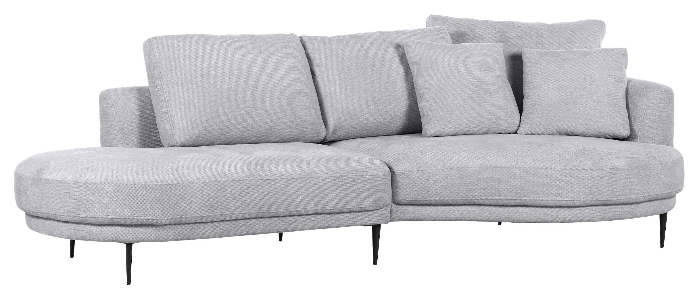 ECKSOFA in Chenille Grau  - Schwarz/Grau, Konventionell, Textil/Metall (275/140cm) - Carryhome