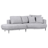 ECKSOFA in Chenille Grau  - Schwarz/Grau, Konventionell, Textil/Metall (275/140cm) - Carryhome