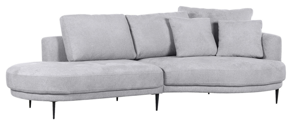 ECKSOFA in Chenille Grau  - Schwarz/Grau, Konventionell, Textil/Metall (275/140cm) - Carryhome