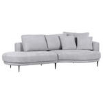 ECKSOFA in Chenille Grau  - Schwarz/Grau, KONVENTIONELL, Textil/Metall (275/140cm) - Carryhome