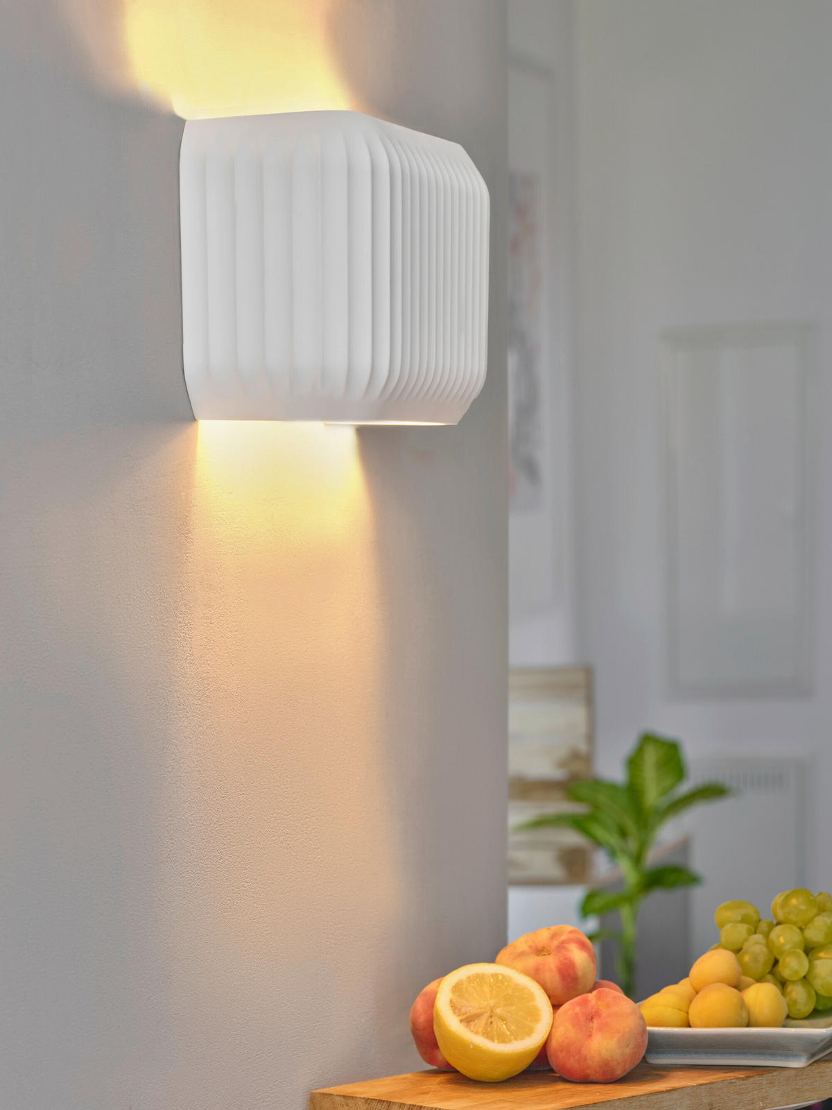 WANDLEUCHTE 25/11/15 cm   - Weiß, Basics, Stein (25/11/15cm) - Osram