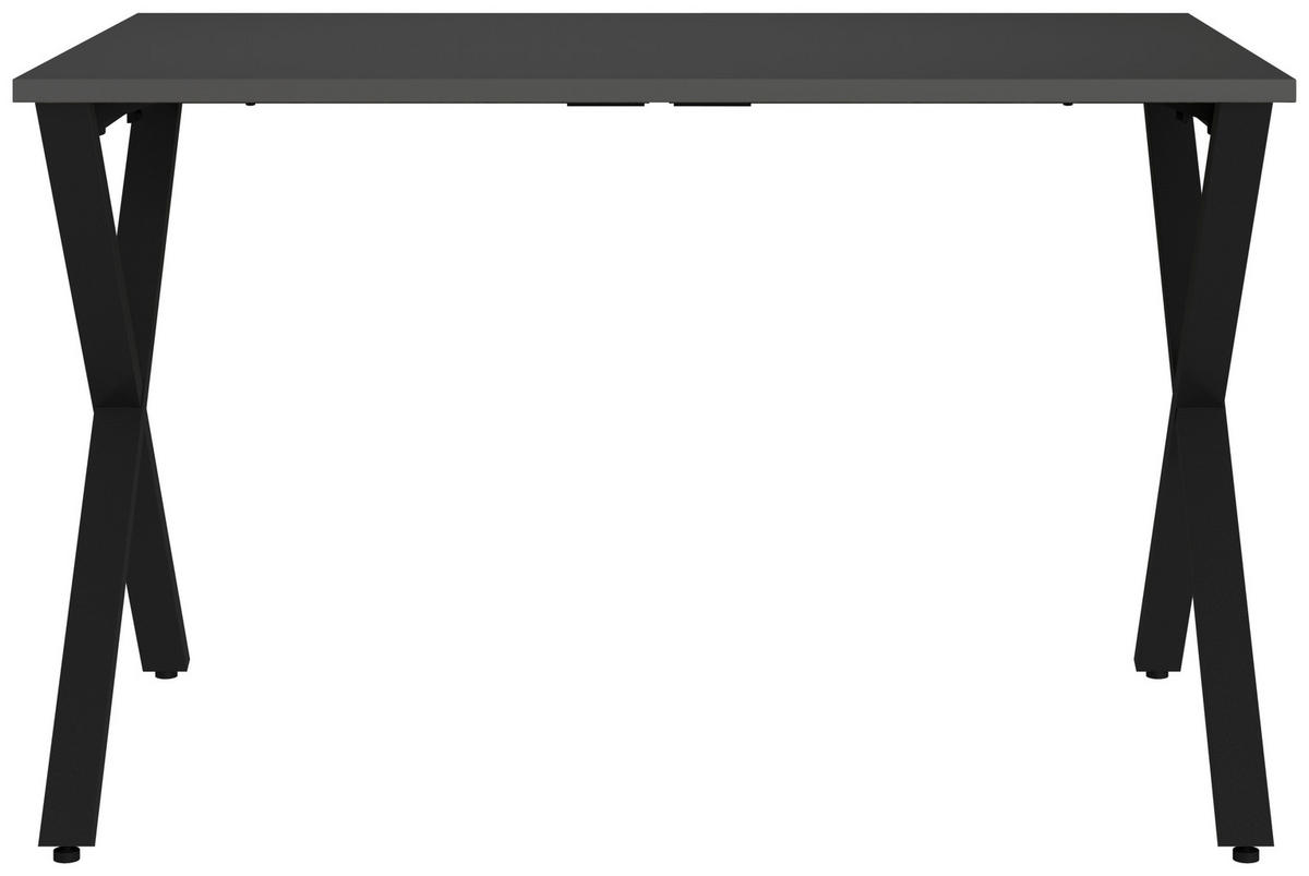 SCHREIBTISCH 120/80/75 cm  in Graphitfarben, Schwarz  - Graphitfarben/Schwarz, MODERN, Holzwerkstoff/Metall (120/80/75cm) - Novel