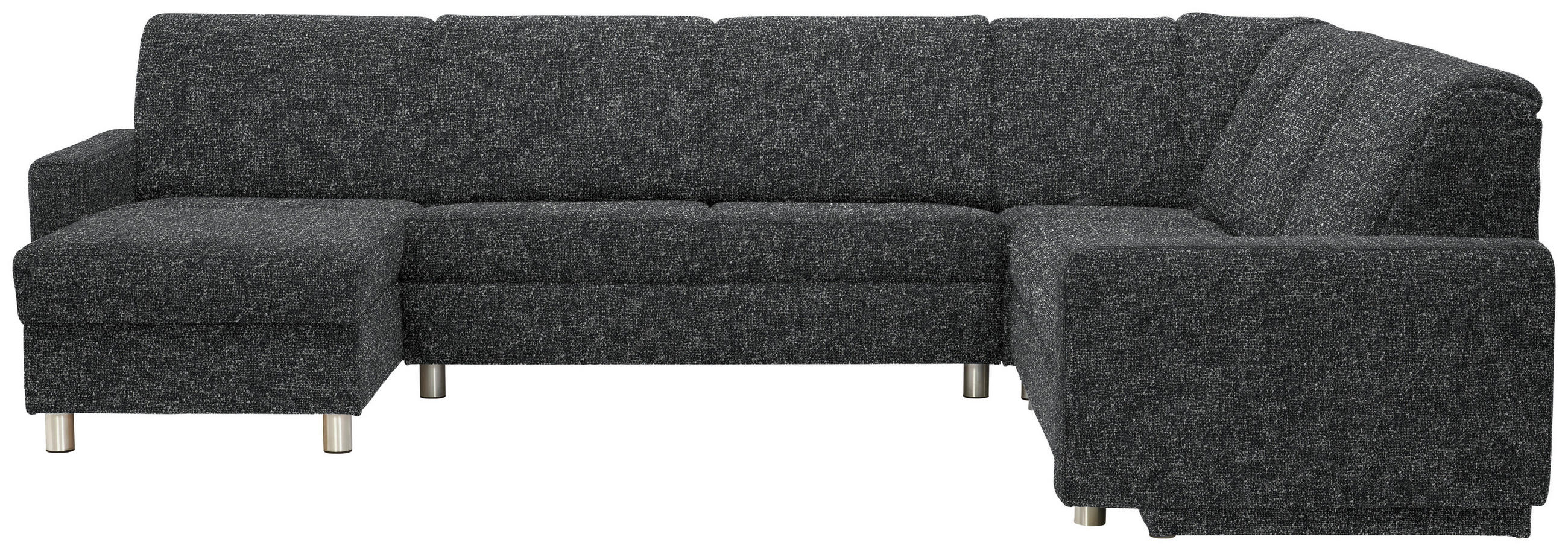 WOHNLANDSCHAFT  in Mikrovelours Anthrazit  - Anthrazit/Alufarben, KONVENTIONELL, Kunststoff/Textil (158/322/236cm) - Sedda