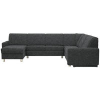 WOHNLANDSCHAFT  in Mikrovelours Anthrazit  - Anthrazit/Alufarben, KONVENTIONELL, Kunststoff/Textil (158/322/236cm) - Sedda