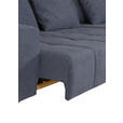 ECKSOFA  in Flachgewebe Dunkelgrau  300/205 cm  - Dunkelgrau/Schwarz, KONVENTIONELL, Textil/Metall (300/205cm) - Carryhome