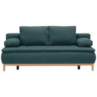 BOXSPRING ZOFA,  barve petroleja tekstil  - barve petroleja/barve hrasta, Design, tekstil/les (202/78-93/100cm) - Carryhome