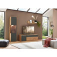 VITRINE in furniert, massiv Wildeiche Grau, Wildeiche  - Wildeiche/Silberfarben, Design, Glas/Holz (50/204/40cm) - Waldwelt