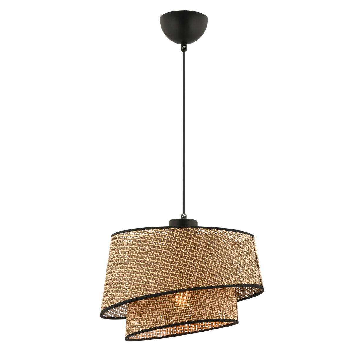 HÄNGELEUCHTE 32/65 cm   - Beige/Schwarz, Design, Textil/Metall (32/65cm) - P & B