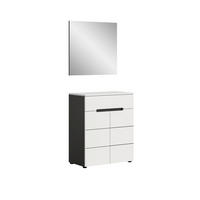 ELŐSZOBAFAL - fehér/szürke, Design, faalapú anyag (80/190/37cm) - Livetastic