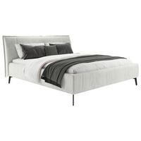 POLSTERBETT 180/200 cm  in Hellgrau  - Hellgrau/Schwarz, Design, Textil/Metall (180/200cm) - Lomoco