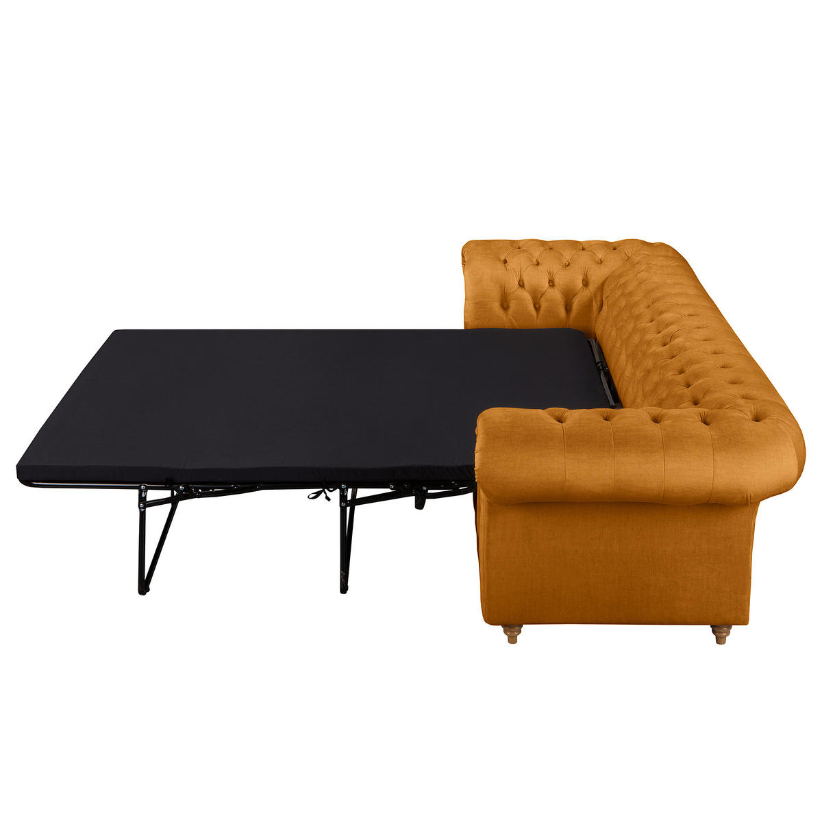 SCHLAFSOFA Mikrofaser Bernsteinfarben  - Bernsteinfarben/Braun, Design, Holz/Textil (218/74/91cm) - P & B