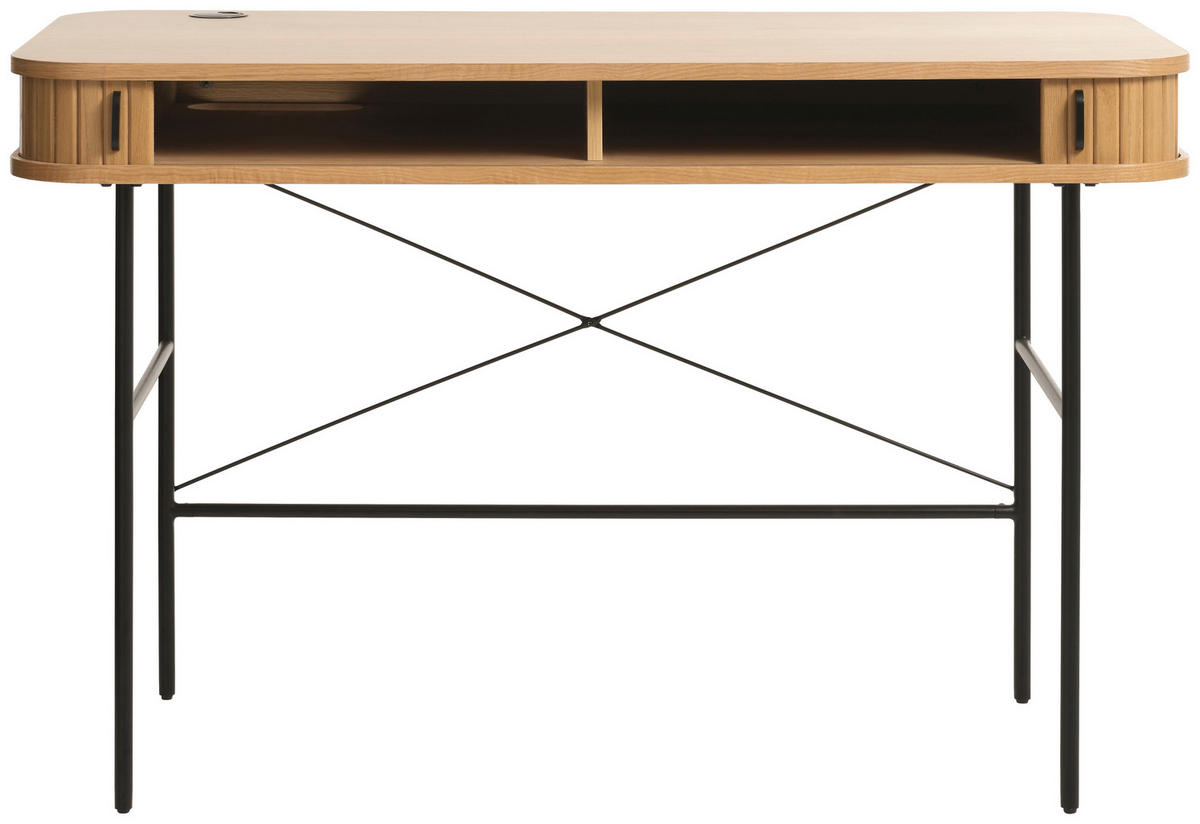 SCHREIBTISCH 120/60/75 cm  in Eichefarben  - Eichefarben/Schwarz, Trend, Holz/Holzwerkstoff (120/60/75cm) - Xora