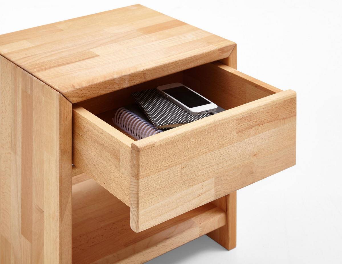 NACHTSCHRANK 40/40/33 cm Kernbuche massiv  - Kernbuche, KONVENTIONELL, Holz (40/40/33cm) - Boxxx