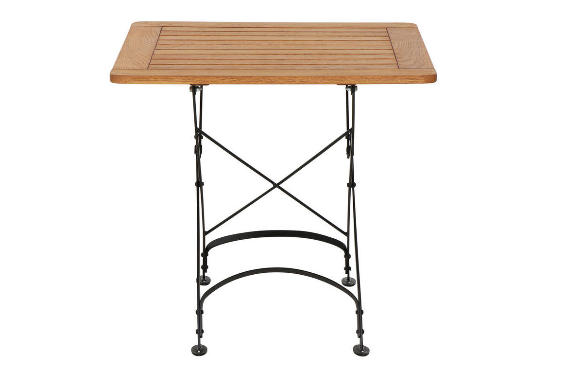 GARTENKLAPPTISCH 80/80/78 cm  - Robinienfarben/Schwarz, KONVENTIONELL, Holz/Metall (80/80/78cm) - Siena Garden