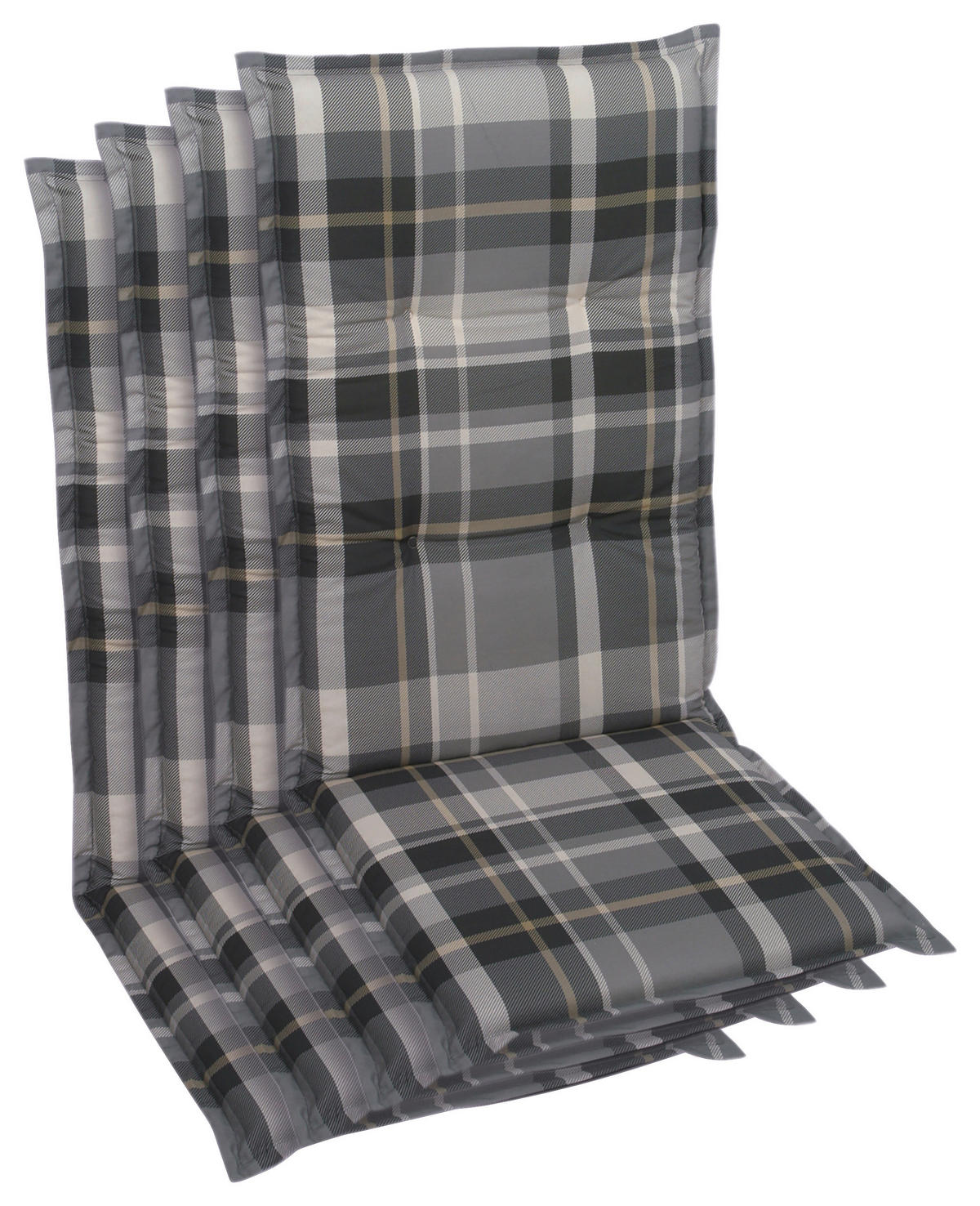 SESSELAUFLAGENSET in Grau Karo  - Grau, Basics, Textil (50/6/120cm)