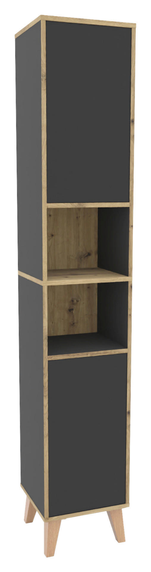 HOCHSCHRANK 35/195/32,5 cm  - Eiche Artisan/Grau, MODERN, Holzwerkstoff/Kunststoff (35/195/32,5cm) - MID.YOU