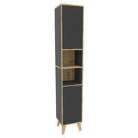 HOCHSCHRANK 35/195/32,5 cm  - Eiche Artisan/Grau, MODERN, Holzwerkstoff/Kunststoff (35/195/32,5cm) - MID.YOU
