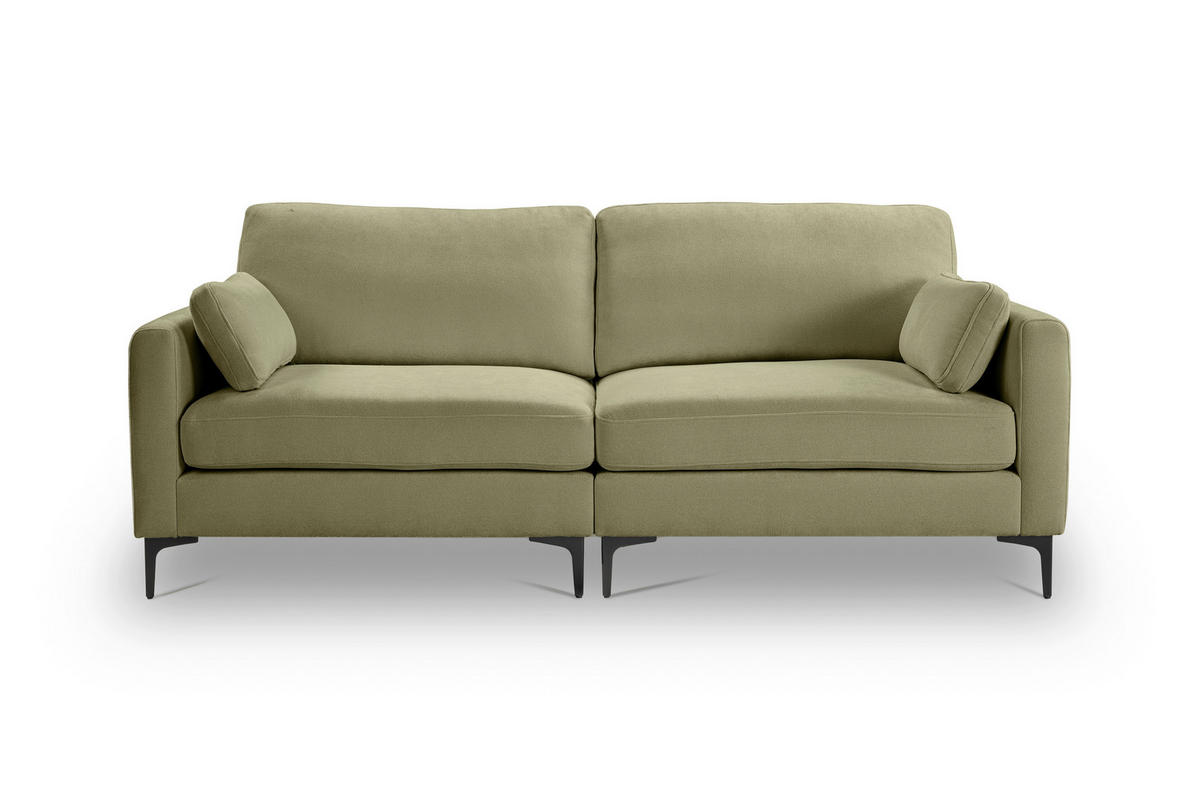 3,5-SITZER VENTI Webstoff Grün  - Schwarz/Grün, Basics, Textil (225/92/97cm) - MID.YOU