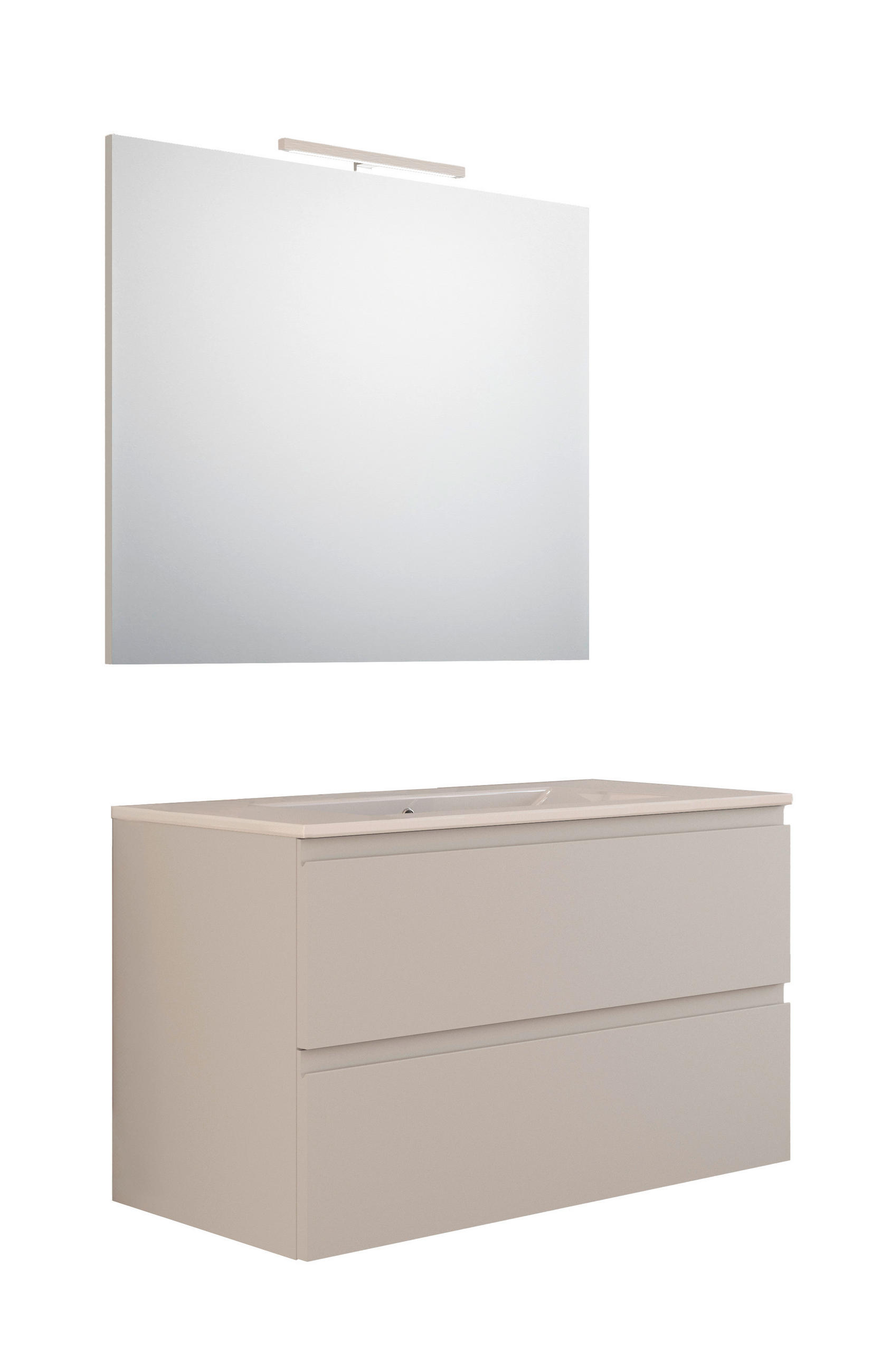 BADEZIMMER 3-teilig  in  - Elfenbein/Dunkelgrau, Trend, Keramik/Holzwerkstoff (80/138/46cm) - Belluti