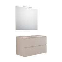 BADEZIMMER 3-teilig  in  - Elfenbein/Dunkelgrau, Trend, Keramik/Holzwerkstoff (80/138/46cm) - Belluti