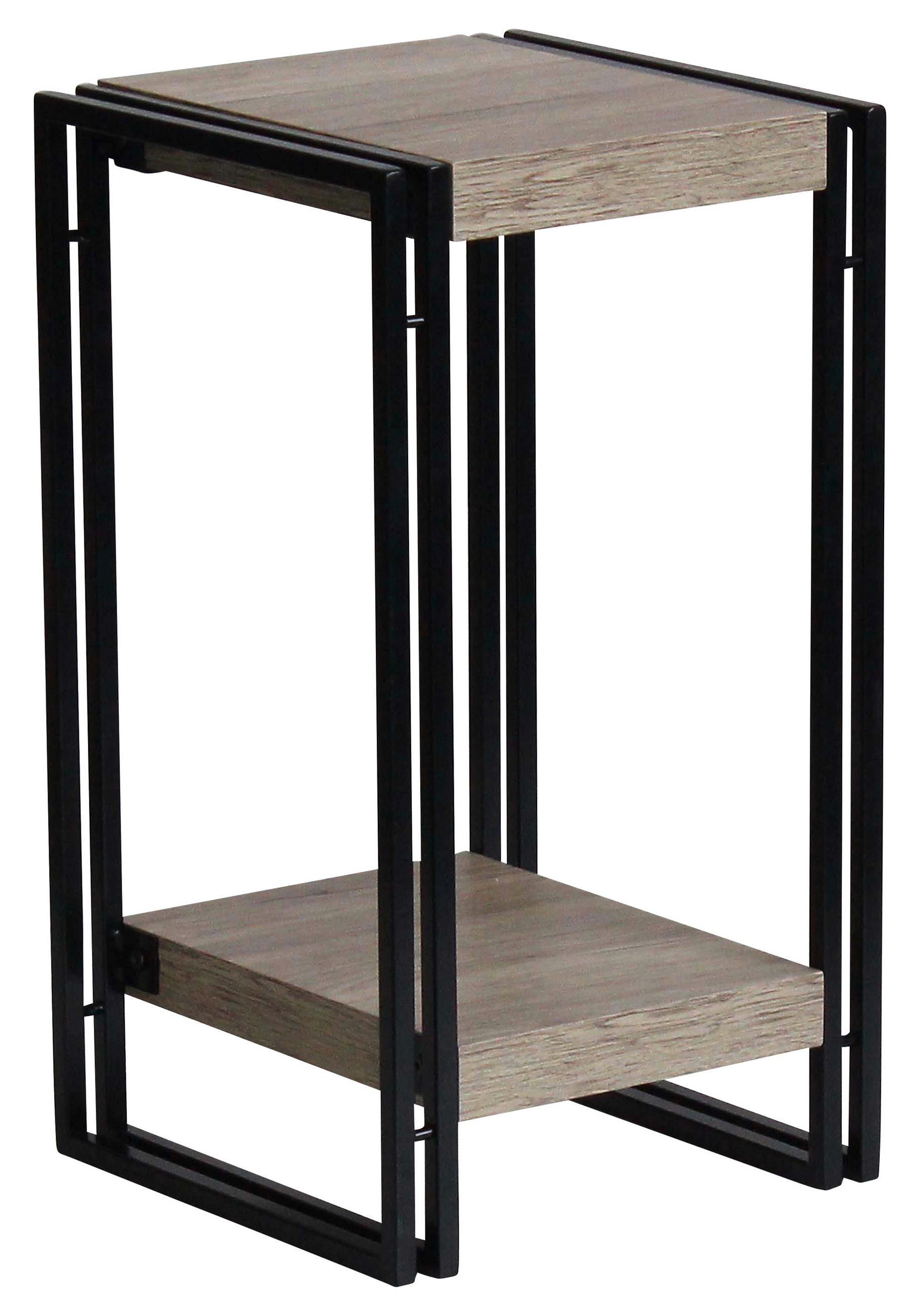 BEISTELLTISCH 30/30/55 cm Schwarz, Eichefarben quadratisch  - Eichefarben/Schwarz, Trend, Holzwerkstoff/Metall (30/30/55cm) - Carryhome