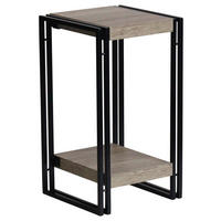 BEISTELLTISCH 30/30/55 cm Schwarz, Eichefarben quadratisch  - Eichefarben/Schwarz, Trend, Holzwerkstoff/Metall (30/30/55cm) - Carryhome